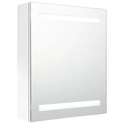 Maison du'monde - Badkamerkast met spiegel en LED 50x14x60 cm glanzend wit 2