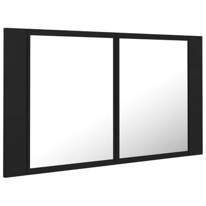 Maison du'monde - Badkamerkast met spiegel en LED 80x12x45 cm acryl zwart 8