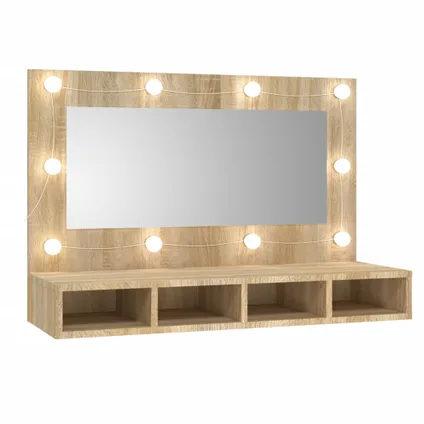 Maison du'monde - Armoire à miroir avec LED Chêne sonoma 90x31,5x62 cm 2