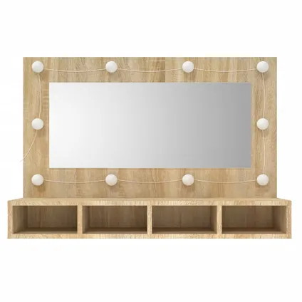 Maison du'monde - Armoire à miroir avec LED Chêne sonoma 90x31,5x62 cm 4