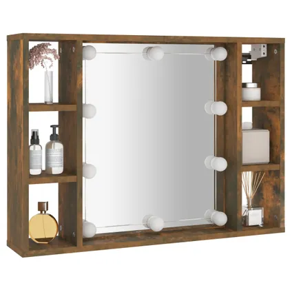 Maison du'monde - Armoire à miroir avec LED Chêne fumé 76x15x55 cm 6