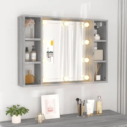 Maison du'monde - Armoire à miroir avec LED Sonoma gris 76x15x55 cm 4