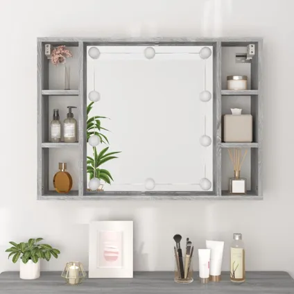 Maison du'monde - Armoire à miroir avec LED Sonoma gris 76x15x55 cm 5