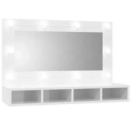 Maison du'monde - Armoire à miroir avec LED Blanc brillant 90x31,5x62 cm 2