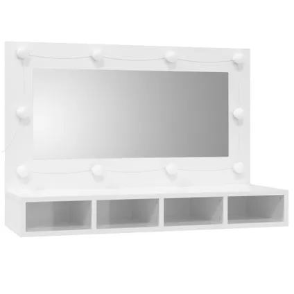 Maison du'monde - Armoire à miroir avec LED Blanc brillant 90x31,5x62 cm 3