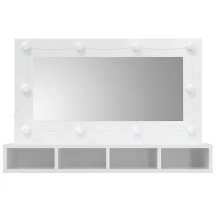 Maison du'monde - Armoire à miroir avec LED Blanc brillant 90x31,5x62 cm 4