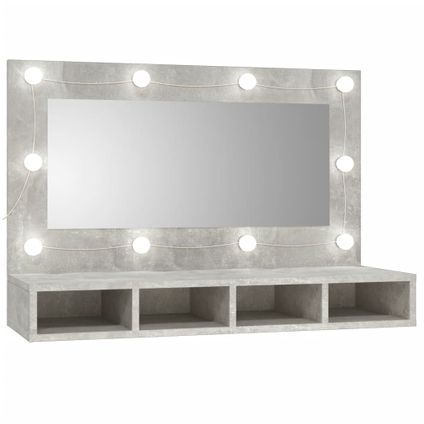 Maison du'monde - Armoire à miroir avec LED Gris béton 90x31,5x62 cm