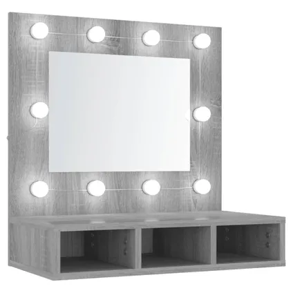 Maison du'monde - Spiegelkast met LED-verlichting 60x31,5x62 cm grijs sonoma 2