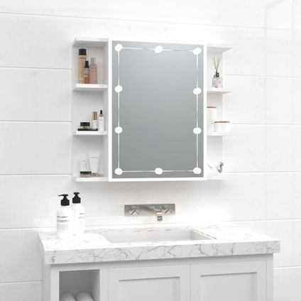 Maison du'monde - Armoire à miroir avec LED Blanc 70x16,5x60 cm