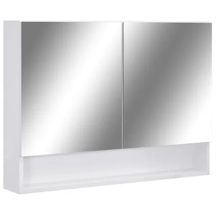 Maison du'monde - Armoire à miroir de salle de bain LED Blanc 80x15x60 cm MDF 2