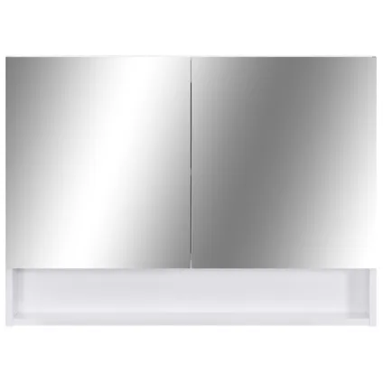 Maison du'monde - Armoire à miroir de salle de bain LED Blanc 80x15x60 cm MDF 4
