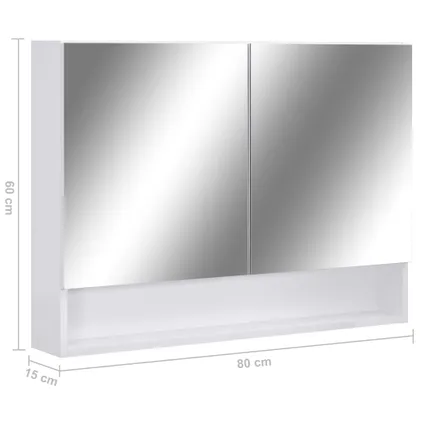 Maison du'monde - Armoire à miroir de salle de bain LED Blanc 80x15x60 cm MDF 9