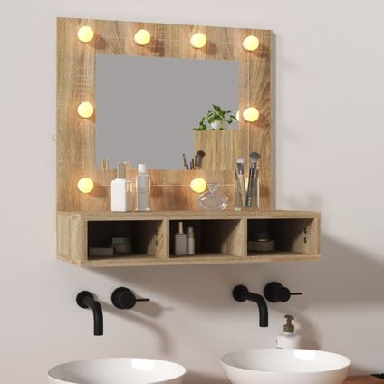 Maison du'monde - Armoire de miroir avec LED Chêne sonoma 60x31,5x62 cm