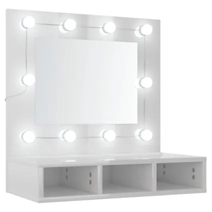 Maison du'monde - Armoire à miroir avec LED Blanc brillant 60x31,5x62 cm 2