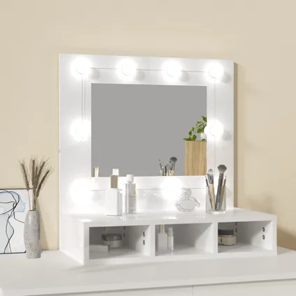 Maison du'monde - Armoire à miroir avec LED Blanc brillant 60x31,5x62 cm 3