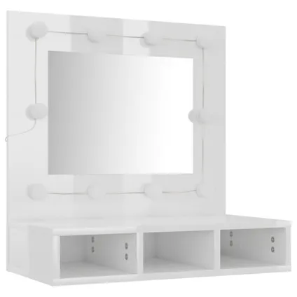 Maison du'monde - Armoire à miroir avec LED Blanc brillant 60x31,5x62 cm 4