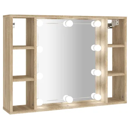Maison du'monde - Armoire de miroir avec LED Chêne sonoma 76x15x55 cm 2