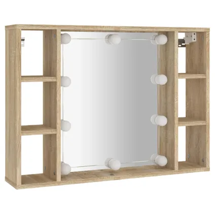 Maison du'monde - Armoire de miroir avec LED Chêne sonoma 76x15x55 cm 3