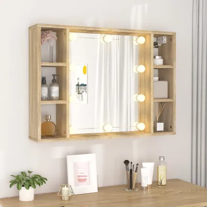 Maison du'monde - Armoire de miroir avec LED Chêne sonoma 76x15x55 cm 4
