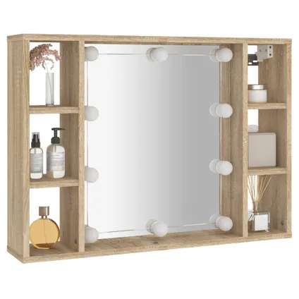 Maison du'monde - Armoire de miroir avec LED Chêne sonoma 76x15x55 cm 6
