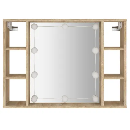 Maison du'monde - Armoire de miroir avec LED Chêne sonoma 76x15x55 cm 7