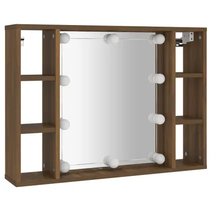 Maison du'monde - Armoire à miroir avec LED Chêne marron 76x15x55 cm 3