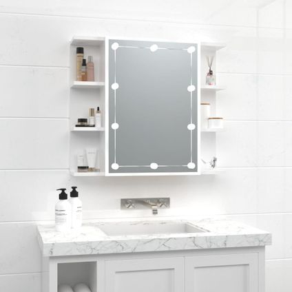 Maison du'monde - Armoire à miroir avec LED Blanc brillant 70x16,5x60 cm