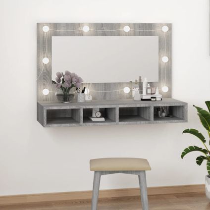 Maison du'monde - Armoire à miroir avec LED Sonoma gris 90x31,5x62 cm
