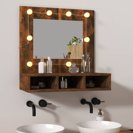 Maison du'monde - Armoire à miroir avec LED Chêne fumé 60x31,5x62 cm