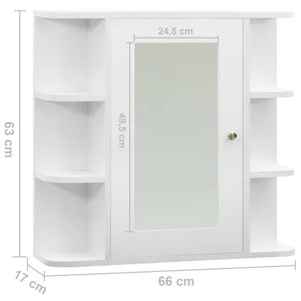 Maison du'monde - Armoire à miroir de salle de bain Blanc 66x17x63 cm MDF 9