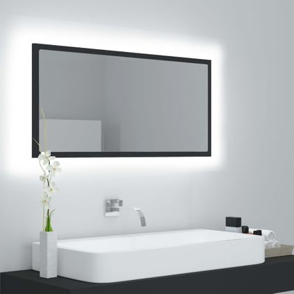 Maison du'monde - Miroir à LED de salle de bain Gris 90x8,5x37 cm Acrylique