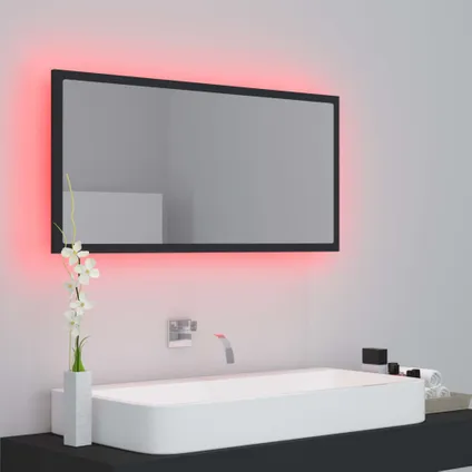 Maison du'monde - Miroir à LED de salle de bain Gris 90x8,5x37 cm Acrylique 9