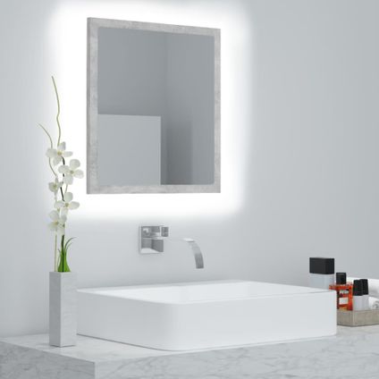Maison du'monde - Miroir à LED de salle de bain Gris béton 40x8,5x37 cm Acrylique