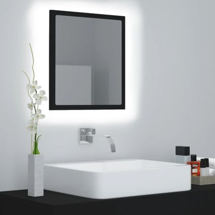 Maison du'monde - Miroir à LED de salle de bain Noir 40x8,5x37 cm Acrylique