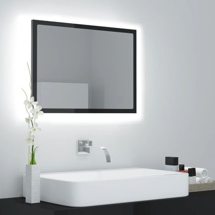 Maison du'monde - Miroir LED de salle de bain Gris brillant 60x8,5x37cm Acrylique