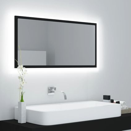 Maison du'monde - Badkamerspiegel LED 90x8,5x37 cm acryl zwart