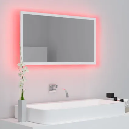 Maison du'monde - Miroir à LED de salle de bain Blanc 80x8,5x37 cm Acrylique 4