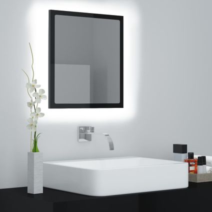 Maison du'monde - Miroir LED de salle de bain Noir brillant 40x8,5x37cm Acrylique