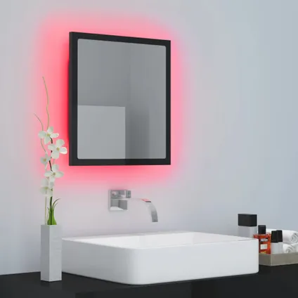 Maison du'monde - Miroir LED de salle de bain Noir brillant 40x8,5x37cm Acrylique 4