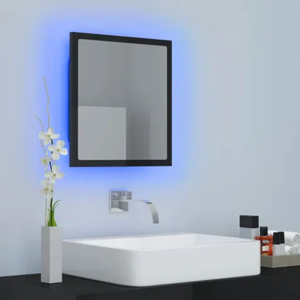 Maison du'monde - Miroir LED de salle de bain Noir brillant 40x8,5x37cm Acrylique 5