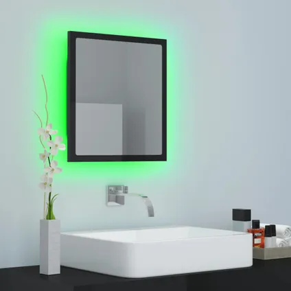 Maison du'monde - Miroir LED de salle de bain Noir brillant 40x8,5x37cm Acrylique 6