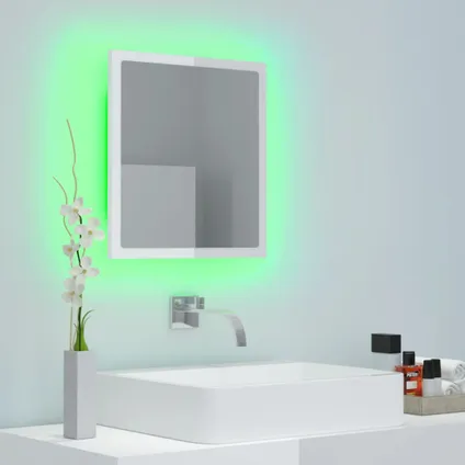 Maison du'monde - Badkamerspiegel LED 40x8,5x37 cm acryl hoogglans wit 4