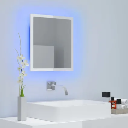Maison du'monde - Badkamerspiegel LED 40x8,5x37 cm acryl hoogglans wit 5