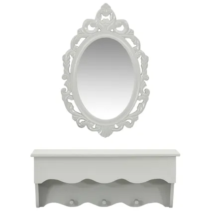 Maison du'monde - Wandset met spiegel en haken grijs 2