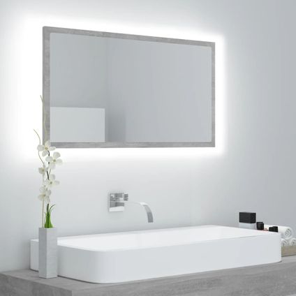 Maison du'monde - Miroir à LED de salle de bain Gris béton 80x8,5x37 cm Acrylique