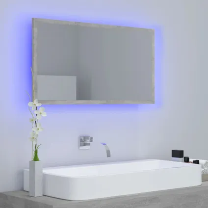 Maison du'monde - Miroir à LED de salle de bain Gris béton 80x8,5x37 cm Acrylique 3