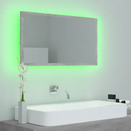 Maison du'monde - Miroir à LED de salle de bain Gris béton 80x8,5x37 cm Acrylique 4