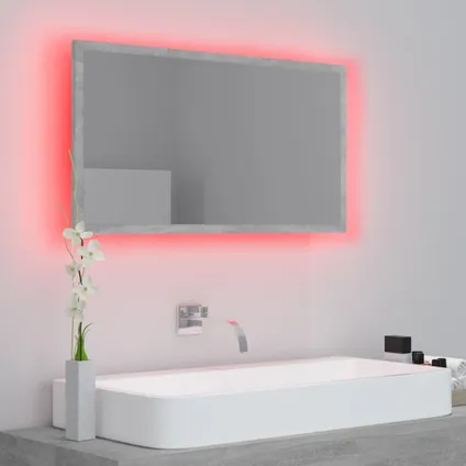 Maison du'monde - Miroir à LED de salle de bain Gris béton 80x8,5x37 cm Acrylique 5