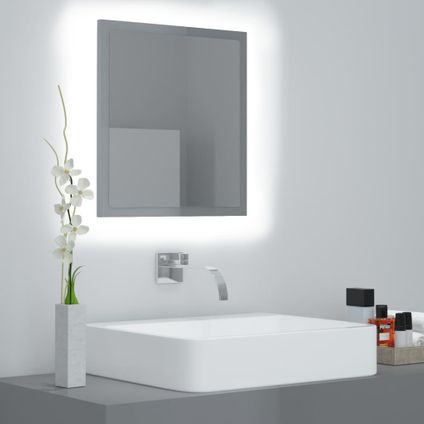 Maison du'monde - Miroir LED de salle de bain Gris brillant 40x8,5x37cm Acrylique