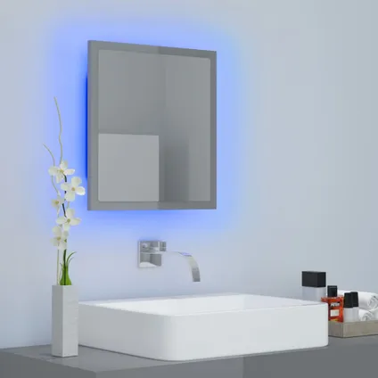 Maison du'monde - Miroir LED de salle de bain Gris brillant 40x8,5x37cm Acrylique 5